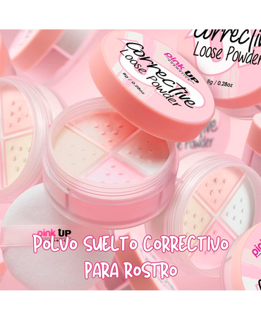 PINK UP CORRECTIVE LOOSE POWDER 8 GRS. PKPT303 COLD - El Palacio De La Belleza