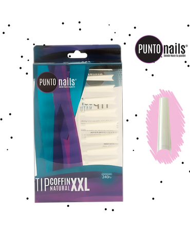 PUNTO NAILS TIP COFFIN NATURAL XXL C/240 PZS. PNTI014