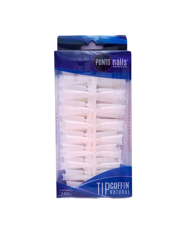 PUNTO NAILS TIP COFFIN NATURAL C/240 PZS. PNTI011