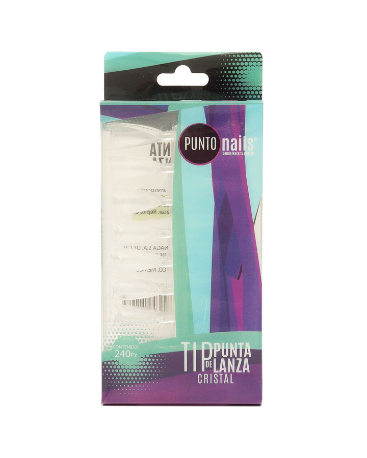 PUNTO NAILS TIP PUNTA DE LANZA CRISTAL C/240 PZS. PNTI016