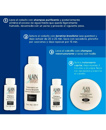ALAIN SIVERT KERATINA BRASILENA KIT 4 PASOS