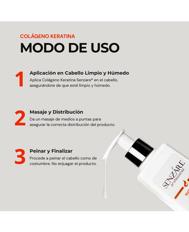 SENZARE TRATAMIENTO RECONSTRUCTOR COLAGENO Y KERATINA 300 ML. - El Palacio De La Belleza