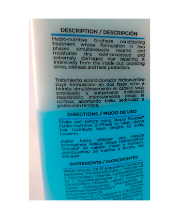 SENZARE HYDRO-NUTRITIVE DOS FASES 300 ML.