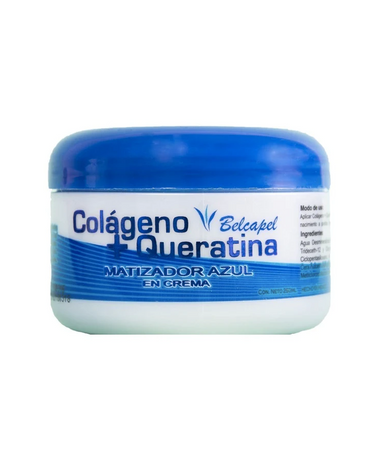 BELCAPEL TRATAMIENTO MATIZADOR AZUL EN CREMA COLAGENO Y QUERATINA.