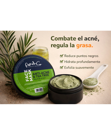 PAPI & CO. FACE MASK ANTI-ACNE & TEA TREE 12 GR. - El Palacio De La Belleza