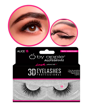 BY APPLE 3D EYELASHES 3 PARES KIT 03 ( 09 STEFANY,15 ALICE, 16 ZOE) 64954