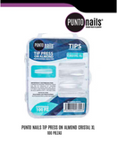 PUNTO NAILS TIP PRESS ON ALMOND CRISTAL XL 100 PZS.