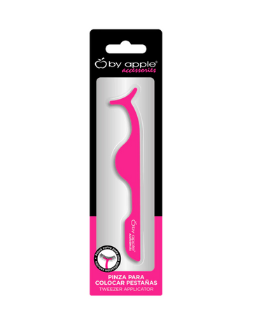 BY APPLE APLICADOR DE PESTAÑAS PUNTA CURVA ROSA 68665