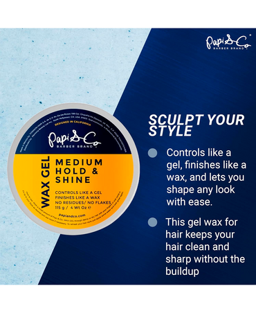 PAPI & CO. WAX GEL MEDIUM HOLD & SHINE 100 GRS./3.5 OZ.