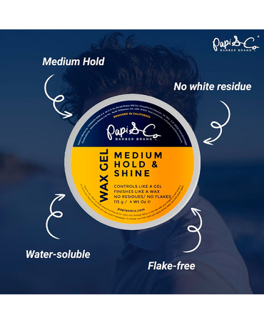 PAPI & CO. WAX GEL MEDIUM HOLD & SHINE 100 GRS./3.5 OZ.