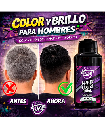 Q PRRO HAIR SHAMPOO TINTE NEGRO 500 ML.