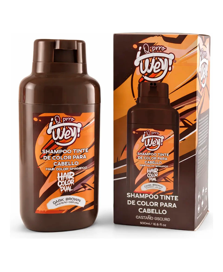 Q PRRO HAIR SHAMPOO TINTE CASTAÑO OSCURO 500 ML.