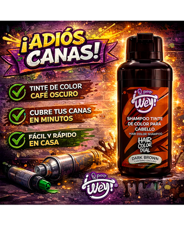 Q PRRO HAIR SHAMPOO TINTE CASTAÑO OSCURO 500 ML.