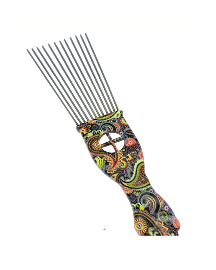 MC8 PEINE DIENTES METALICOS AFRO ESTAMPADO MC2071-PEINE