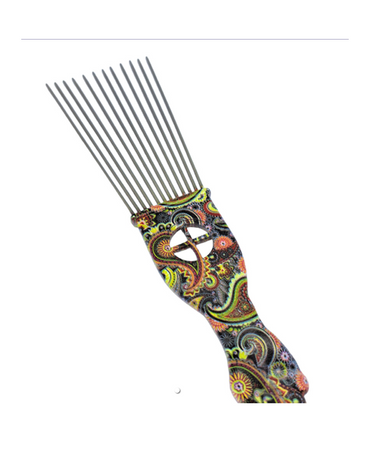 MC8 PEINE DIENTES METALICOS AFRO ESTAMPADO MC2071-PEINE