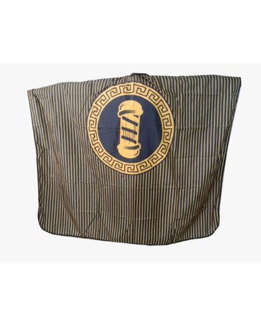 MC8 CUBRIDOR BARBERO ESTAMPADO CARAMELO RAYAS DORADO CON NEGRO MC2012