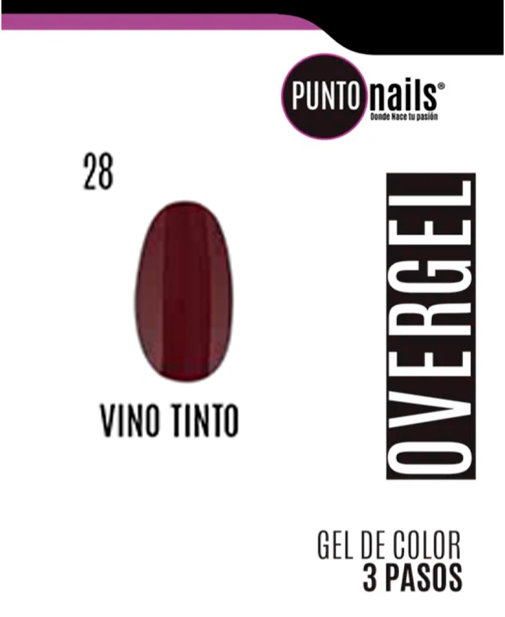 PUNTO NAILS OVERGEL 12 ML. #28 VINO TINTO