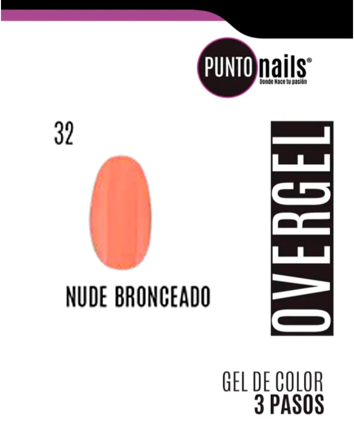 PUNTO NAILS OVERGEL 12 ML. #32 NUDE BRONCEADO