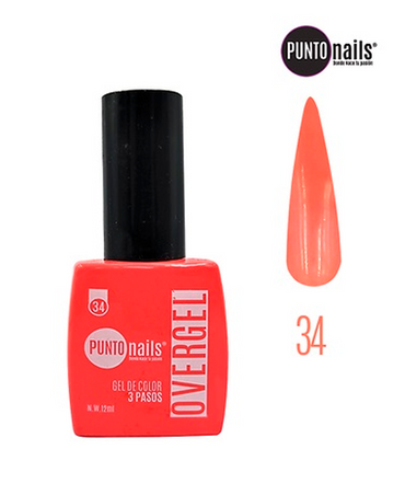 PUNTO NAILS OVERGEL 12 ML. #34 CORAL TANGO