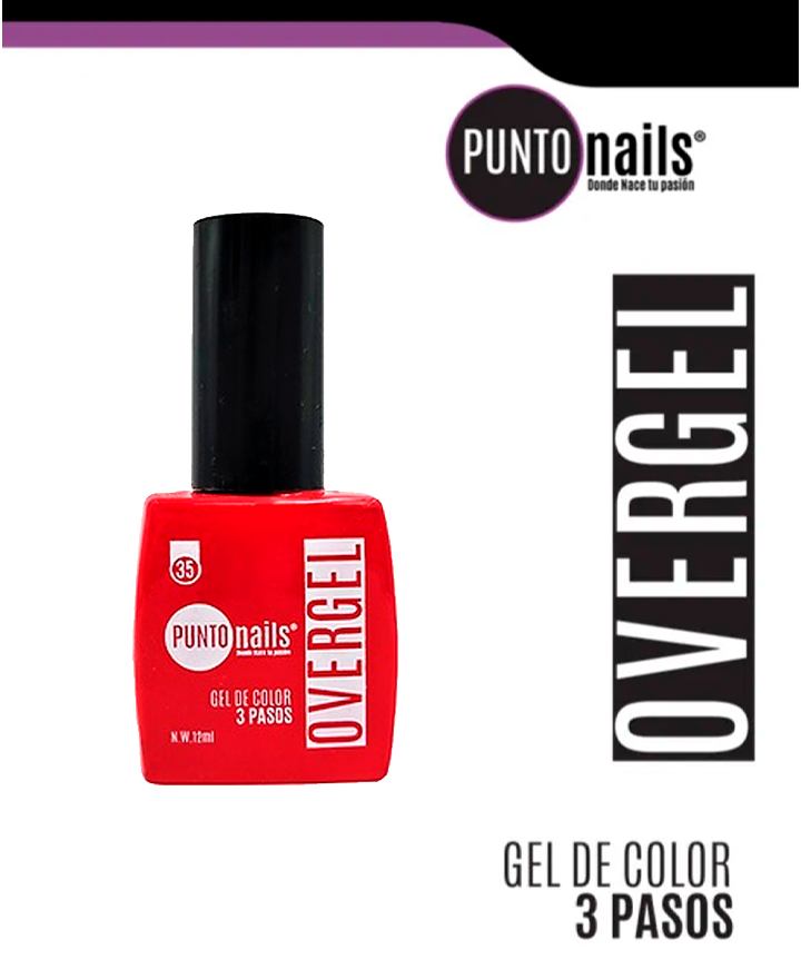 PUNTO NAILS OVERGEL 12 ML. #35 ROJO FRESA
