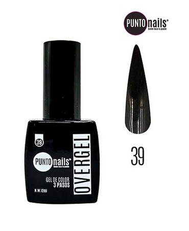 PUNTO NAILS OVERGEL 12 ML. #39 NEGRO