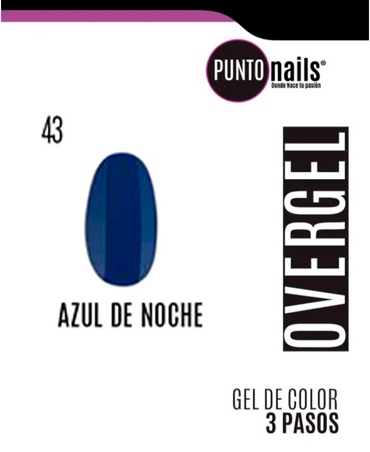 PUNTO NAILS OVERGEL 12 ML. #43 AZUL DE NOCHE