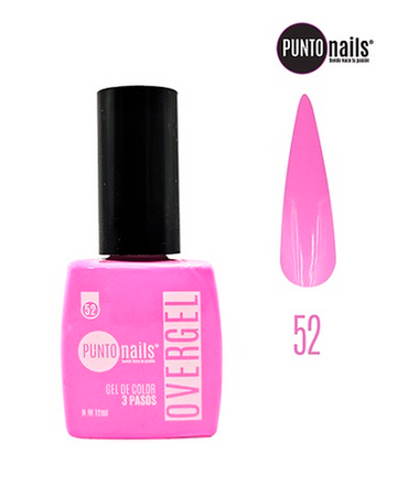 PUNTO NAILS OVERGEL 12 ML. #52 ROSA CHICLE