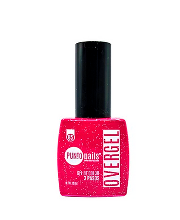 PUNTO NAILS OVERGEL 12 ML. #85 MAGENTA CON GLITTER