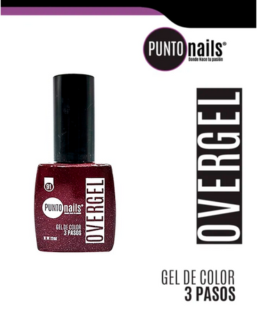 PUNTO NAILS OVERGEL 12 ML. #91 VIOLETA CON GLITTER