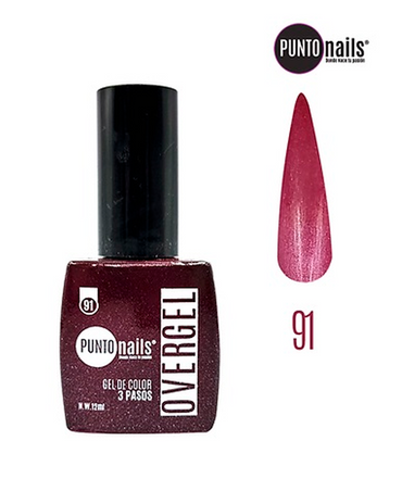 PUNTO NAILS OVERGEL 12 ML. #91 VIOLETA CON GLITTER
