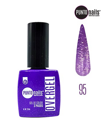 PUNTO NAILS OVERGEL 12 ML. #95 UVA CON GLITTER