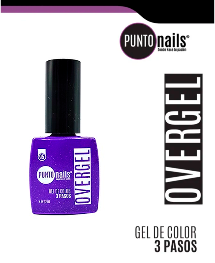 PUNTO NAILS OVERGEL 12 ML. #95 UVA CON GLITTER