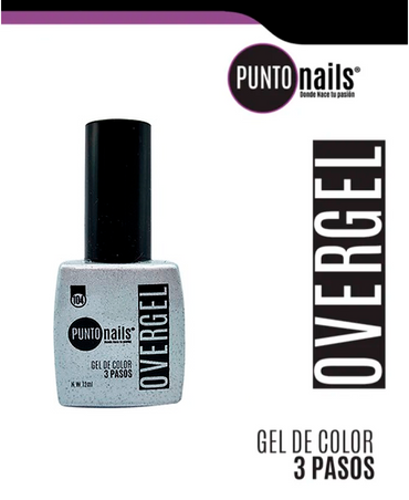 PUNTO NAILS OVERGEL 12 ML. #104 PLATA CON GLITTER