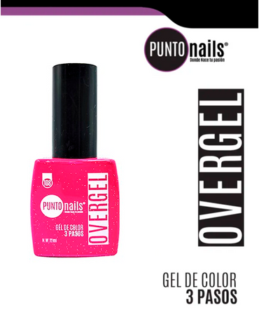 PUNTO NAILS OVERGEL 12 ML. #108 ROSA CON GLITTER