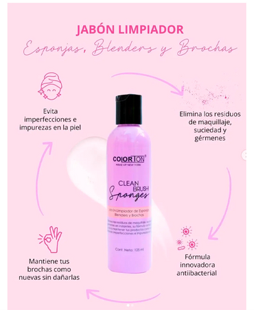 COLORTON JABON LIMPIADOR DE ESPONJAS Y BROCHAS 125ML.