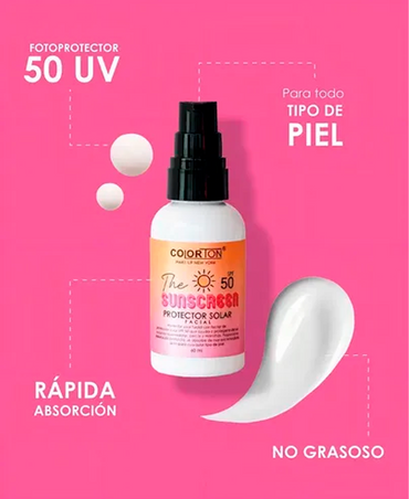 COLORTON THE SUNSCREEN PROTECTOR SOLAR FACIAL 50 SPF 60 ML.