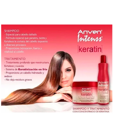 ANVEN INTENSS KERATIN SHAMPOO SIN SAL 960 ML.