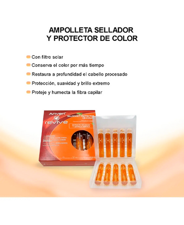 ANVEN REVIVE AMPOLLETAS TEÑIDO CAJA CON 10 PZAS.