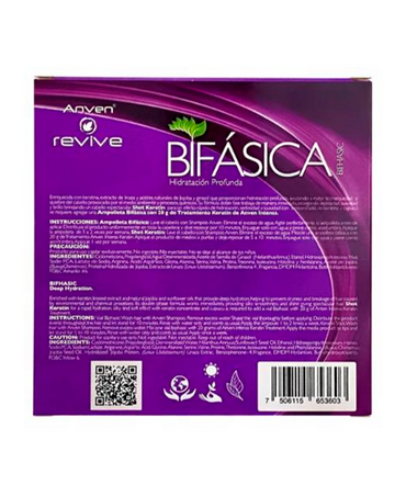 ANVEN REVIVE BIFASICA AMPOLLETA CON KERATINA CAJA CON 10 PZAS.
