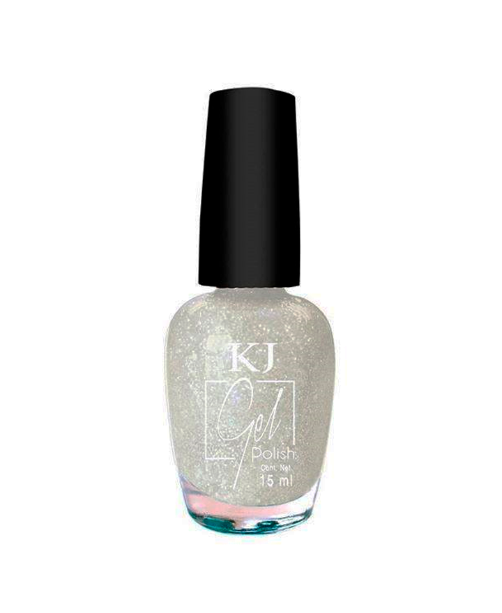 KJ ESMALTE EFECTO GEL GLITTER WHITE