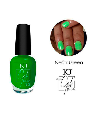 KJ ESMALTE EFECTO GEL NEON GRREN