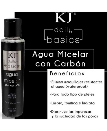 KJ AGUA MICELAR CON CARBON ACTIVADO 135 ML.