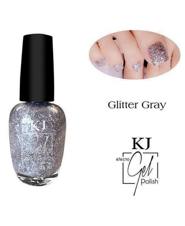 KJ ESMALTE EFECTO GEL GLITTER GRAY