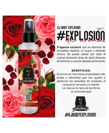 KJ EXPLOSION FRAGANCIA CORPORAL ROSAS 120 ML.