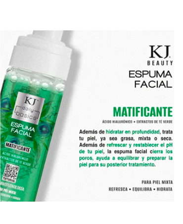 KJ ESPUMA FACIAL MATIFICANTE ACIDO HIALURONICO 65 ML.