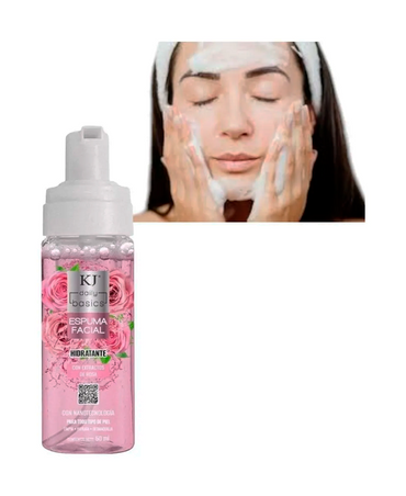 KJ ESPUMA FACIAL HIDRATANTE AGUA DE ROSAS 65 ML.