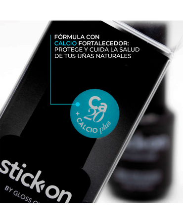 GLOSS OVER STICK-ON BASE ADHERENTE CON CALCIO PARA FIJAR GELTIP 15 ML.