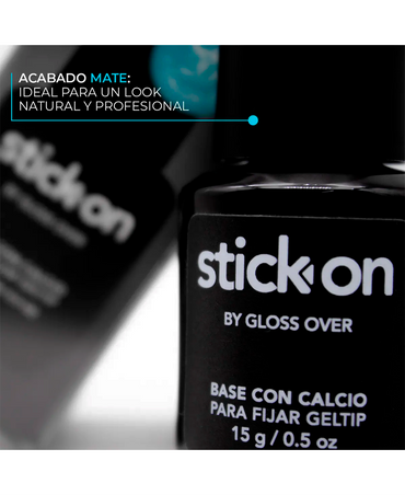 GLOSS OVER STICK-ON BASE ADHERENTE CON CALCIO PARA FIJAR GELTIP 15 ML.