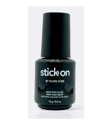 GLOSS OVER STICK-ON BASE ADHERENTE CON CALCIO PARA FIJAR NAILTIP 15 ML.