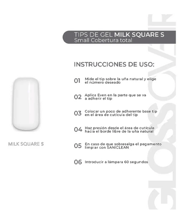 GLOSS OVER GELTIP SQUARE S MILKY / BOX 550 PZAS.